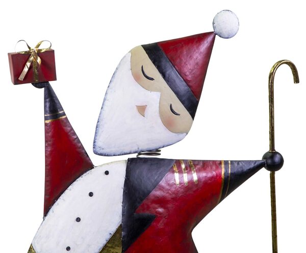 Babbo natale in metallo rosso cm 70,5x23xh110