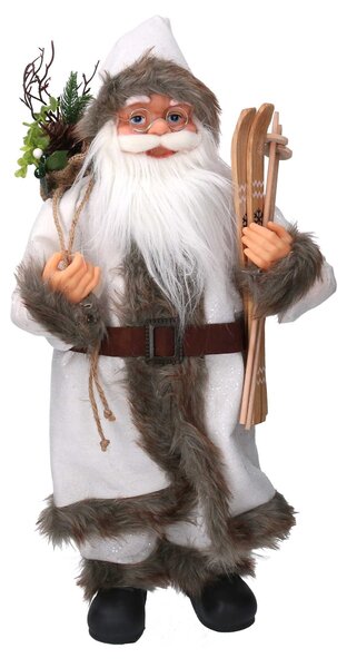Babbo natale in tessuto bianco cm xh60