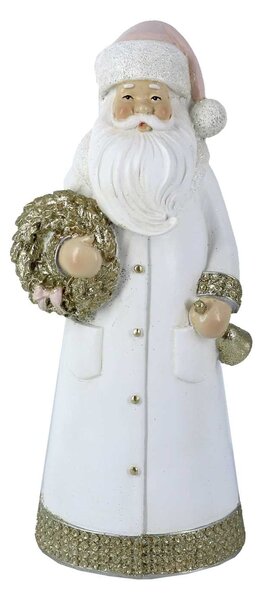 Babbo natale in resina bianco cm 11x8,5xh25