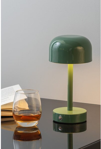 Lampada da tavolo a LED verde con paralume in metallo (altezza 24,5 cm) James - Leitmotiv