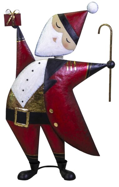 Babbo natale in metallo rosso cm 70,5x23xh110