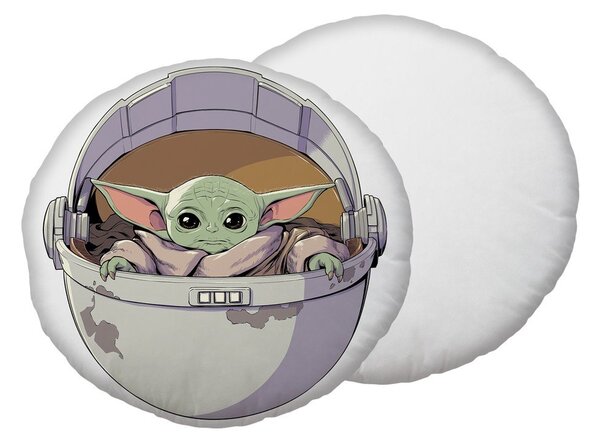 Cuscino per bambini in micropile ø 40 cm Star Wars "Mandalorian 02" – Jerry Fabrics