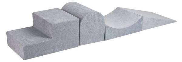 Gioco per psicomotricità grigio chiaro in velluto 4 pz altezza totale 30 cm 45x193 cm Montessori – Meowbaby