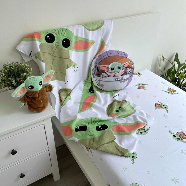 Cuscino per bambini in micropile ø 40 cm Star Wars "Mandalorian 02" – Jerry Fabrics