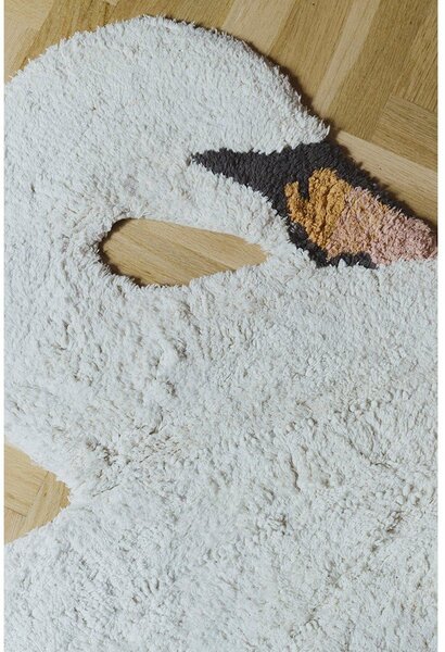 Tappeto per bambini color crema in cotone lavabile/tessuto a mano 100x120 cm Swan – Lorena Canals
