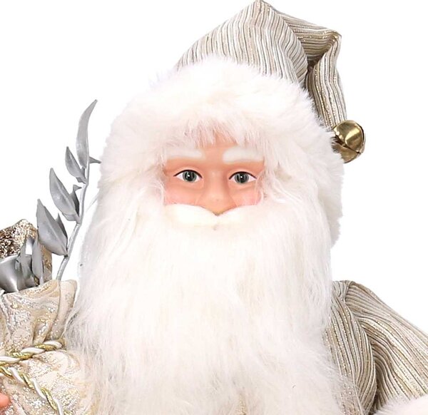 Babbo natale in tessuto oro cm xh45