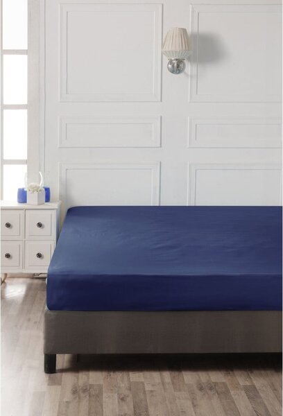 Lenzuolo con angoli in blu scuro in cotone 140x200 cm – Mijolnir