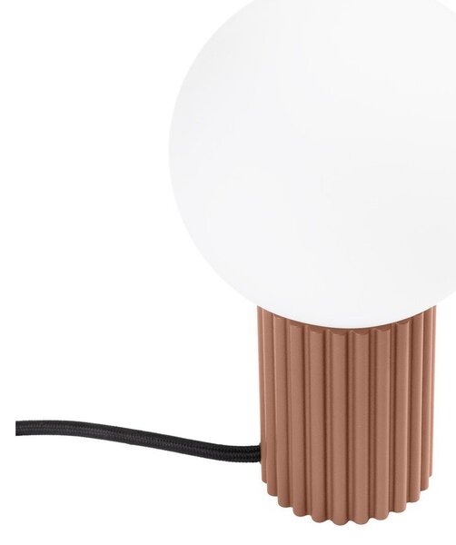 Lampada da tavolo marrone chiaro con paralume in vetro (altezza totale 19 cm) Orbital – Sollux