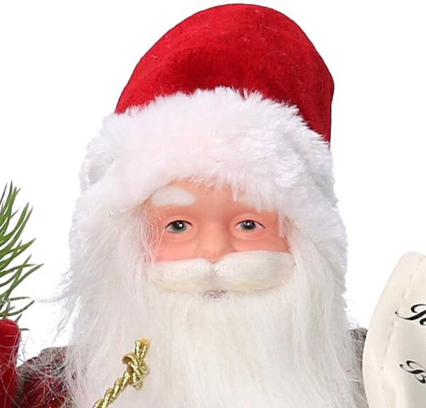 Babbo natale in tessuto rosso con lista cm xh30