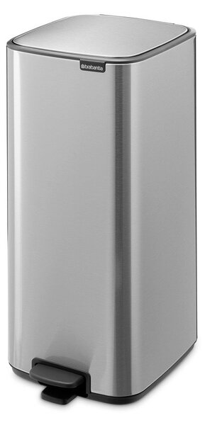 Cestino per la spazzatura color argento opaco in acciaio con pedale 30 l Bo – Brabantia