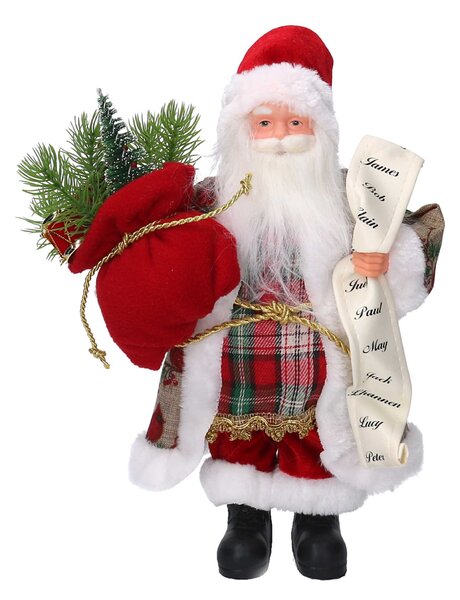 Babbo natale in tessuto rosso con lista cm xh30