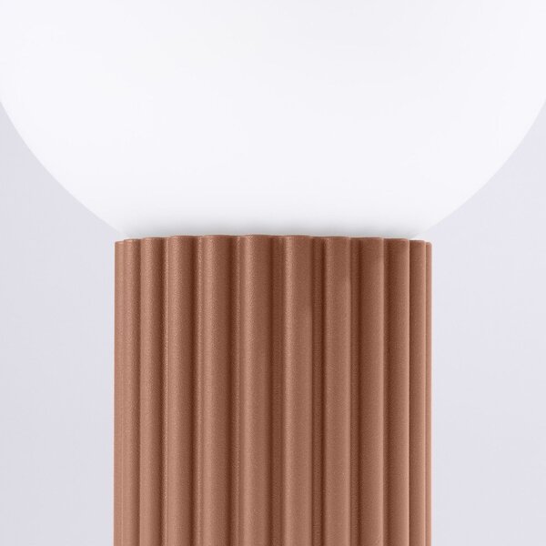 Lampada da tavolo marrone chiaro con paralume in vetro (altezza totale 19 cm) Orbital – Sollux