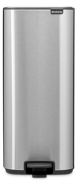 Cestino per la spazzatura color argento opaco in acciaio con pedale 30 l Bo – Brabantia
