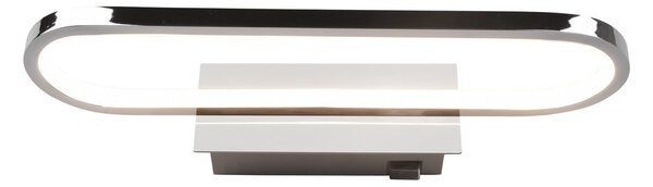 Lampada da parete a LED in argento lucido (lunghezza 40 cm) Gianni - Trio