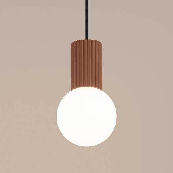 Lampadario marrone chiaro con paralume in vetro ø 12 cm Orbital – Sollux