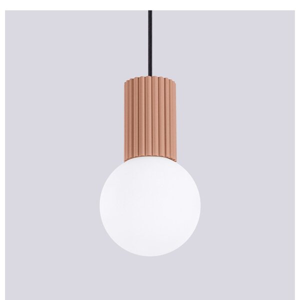Lampadario marrone chiaro con paralume in vetro ø 12 cm Orbital – Sollux