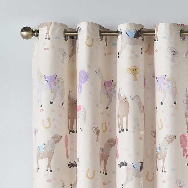 Tenda per bambini color crema 2 pz 168x183 cm Happy Horses – Catherine Lansfield