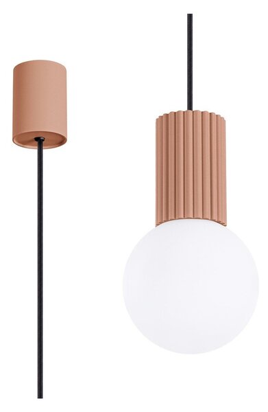 Lampadario marrone chiaro con paralume in vetro ø 12 cm Orbital – Sollux