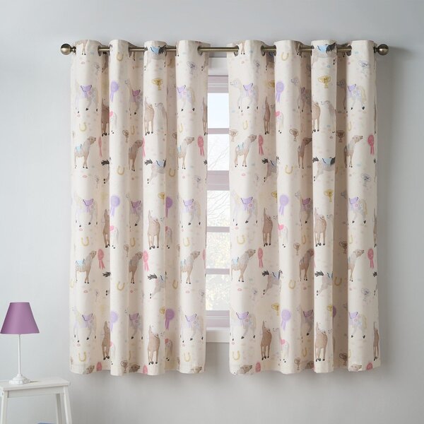Tenda per bambini color crema 2 pz 168x183 cm Happy Horses – Catherine Lansfield