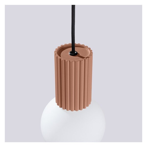 Lampadario marrone chiaro con paralume in vetro ø 12 cm Orbital – Sollux