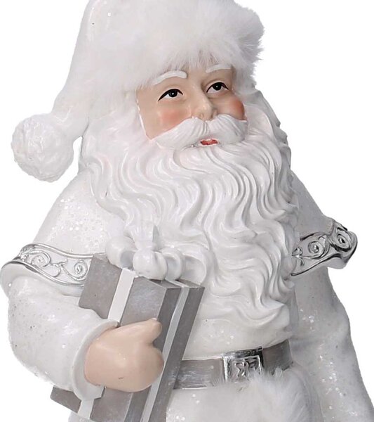 Babbo natale in resina bianco cm 16x15,5xh31