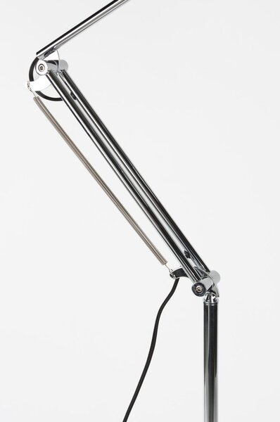 Lampada da terra argentata con paralume in metallo con struttura flessibile (altezza totale 137 cm) Reader – Zuiver