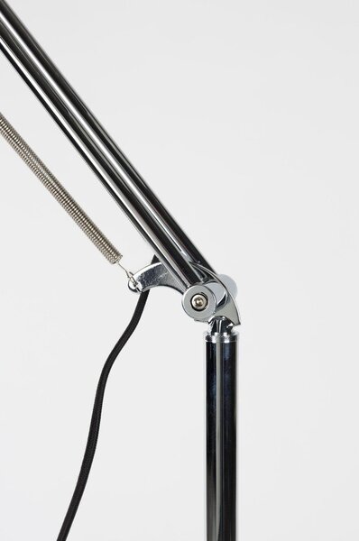Lampada da terra argentata con paralume in metallo con struttura flessibile (altezza totale 137 cm) Reader – Zuiver