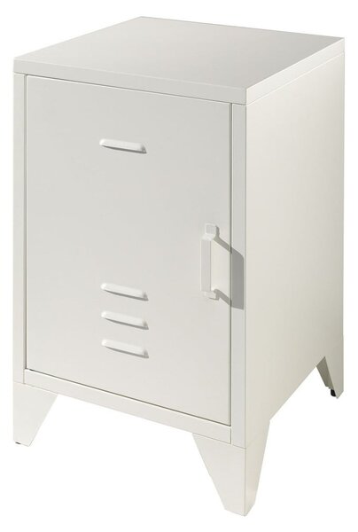 Comodino in metallo bianco Bronxx - Vipack