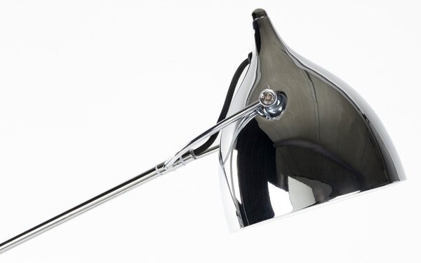 Lampada da terra argentata con paralume in metallo con struttura flessibile (altezza totale 137 cm) Reader – Zuiver