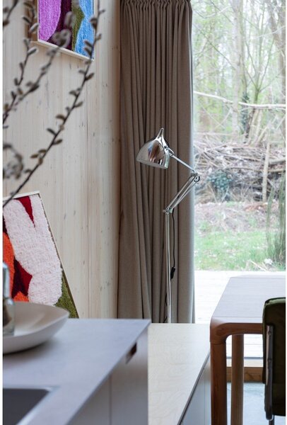 Lampada da terra argentata con paralume in metallo con struttura flessibile (altezza totale 137 cm) Reader – Zuiver