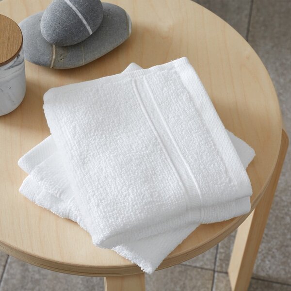 Set di asciugamani tipo terry bianchi in cotone 2 pz 30x30 cm Zero Twist – Catherine Lansfield