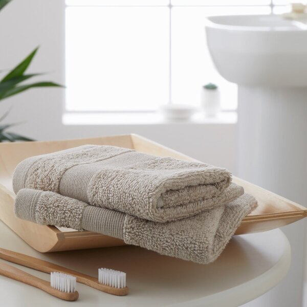 Set di asciugamani tipo terry beige in cotone 2 pz 30x30 cm Anti-Bacterial – Catherine Lansfield