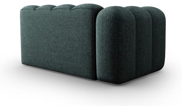 Chaise longue turchese (con penisola a sinistra) con rivestimento in ciniglia Lupine – Micadoni
