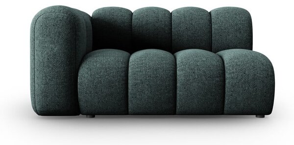 Chaise longue turchese (con penisola a sinistra) con rivestimento in ciniglia Lupine – Micadoni