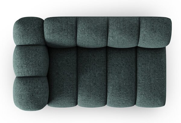 Chaise longue turchese (con penisola a sinistra) con rivestimento in ciniglia Lupine – Micadoni