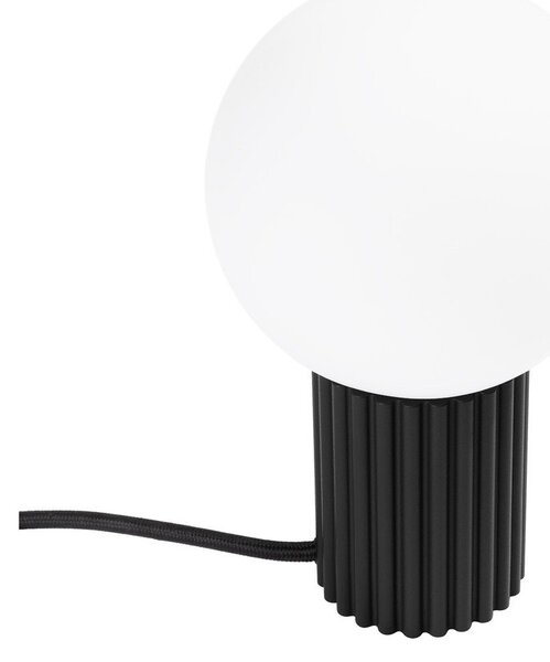 Lampada da tavolo nera con paralume in vetro (altezza totale 19 cm) Orbital – Sollux