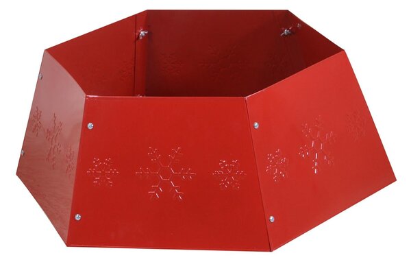 Copri base albero metallo pieghevole rosso esagonale cm Ø68xh25