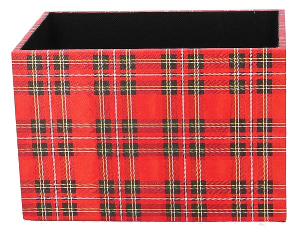 Set 3 Cassetti in similpelle design scozzese rettangolare