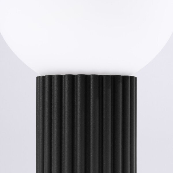 Lampada da tavolo nera con paralume in vetro (altezza totale 19 cm) Orbital – Sollux
