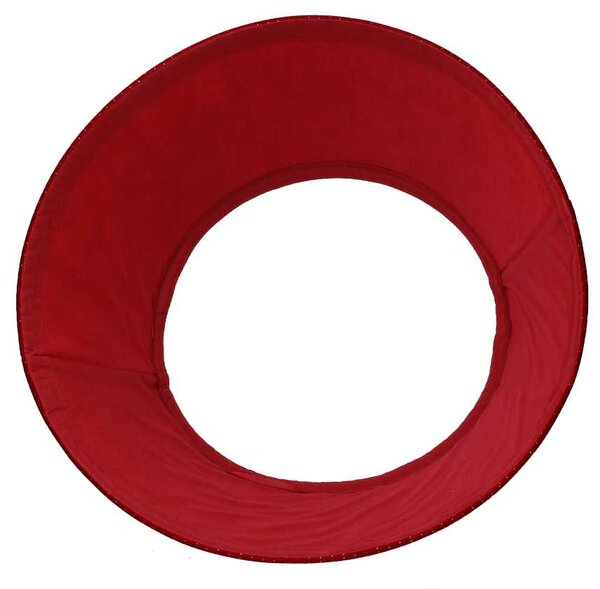 Copri base albero tessuto rosso e argento tondo cm Ø56xh25