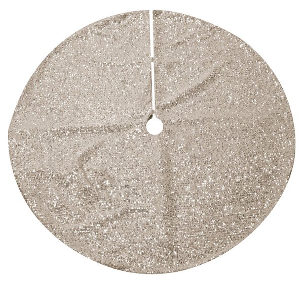 Copri base albero tessuto con pailette champagne cm Ø90