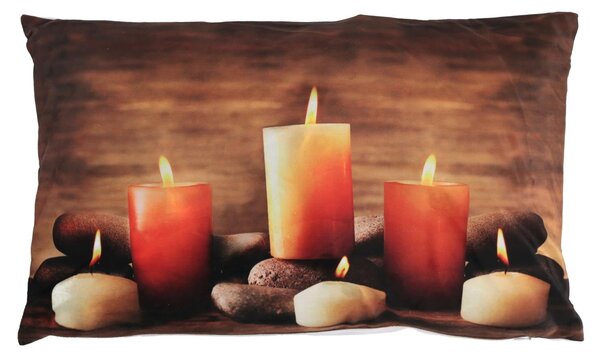 Cuscino tessuto candele led cm 30x50
