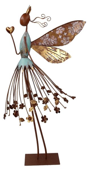 Fatina metallo con cuore oro cm 37,5x16,5xh77