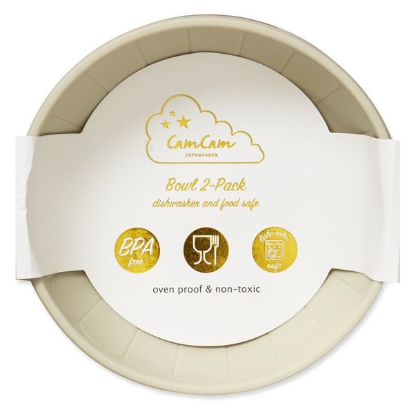 Ciotole per bambini in set beige in silicone 2 pz ø 13,5 cm Earth – Cam Cam Copenhagen