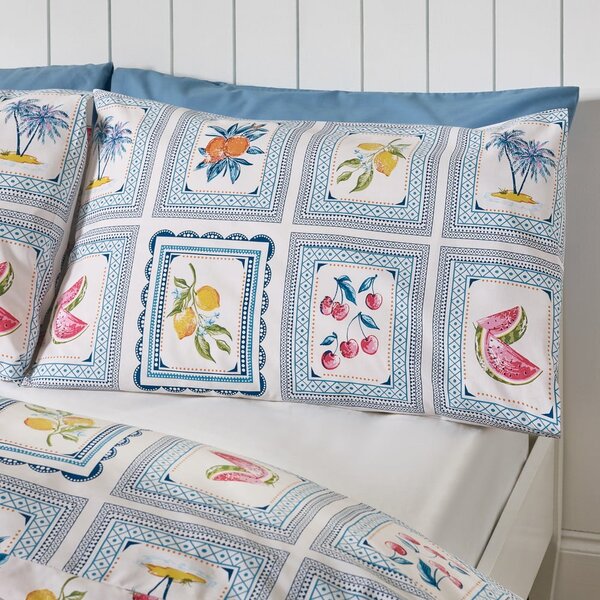 Biancheria da letto blu per letto matrimoniale/per letto esteso 230x220 cm Riviera Tiles – Catherine Lansfield