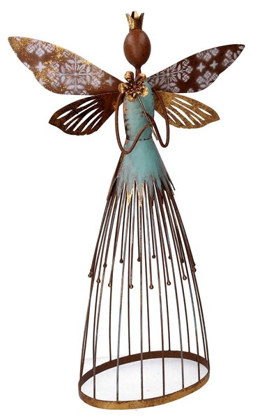 Fatina metallo con fiore oro cm 38,7x16xh66,7