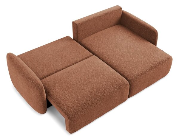 Divano angolare color mattone allungabile/con contenitore (con penisola a destra) Kalena – Makamii