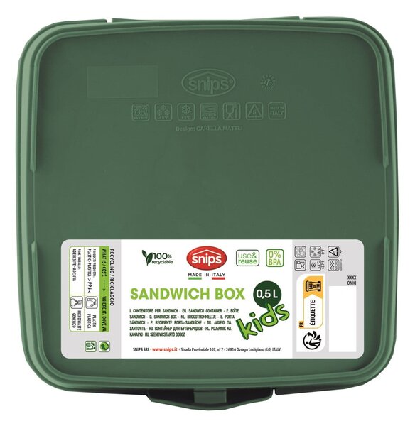 Portapranzo per bambini verde Dinosaur – Snips