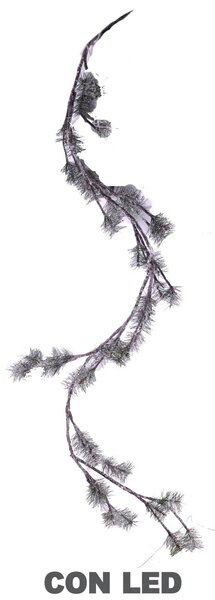 Festone verde innevato con 44 led cm 180xh20