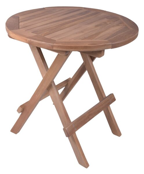 Tavolino da giardino rotondo in teak massiccio ø 50 cm Luang – Garden Pleasure